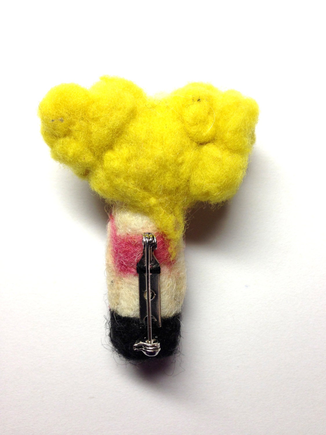 needle felted blond lollipop doll brooch