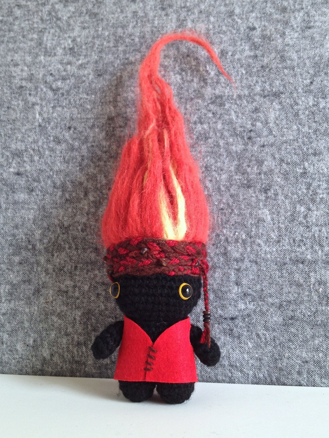 Flicker The Fire Sprite - amigurumi crocheted doll