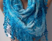 Elegant and Classy    Scarf -Shawl - blue