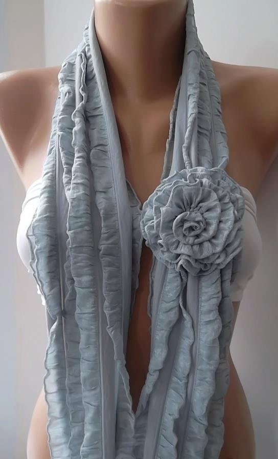 Elegant Scarf - Gorgeous  Accessories...It made with good quality chiffon fabric...gray...