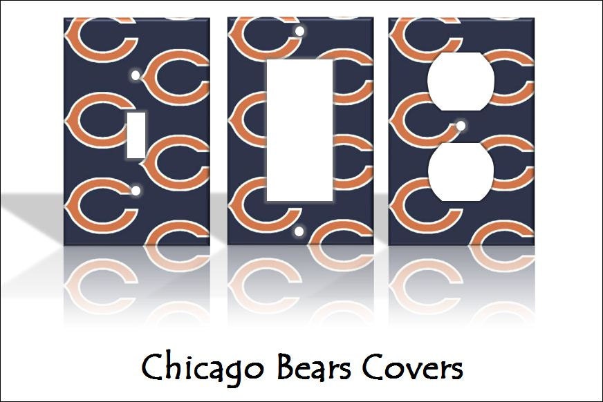 Chicago Bears Light Switch Covers Wallplates Switchplates Home Decor Outlet 14 STYLES AVAILABLE
