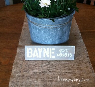CUSTOM Name and Date Wedding Wooden Sign - rustic wedding decor - just married - wedding gift - home