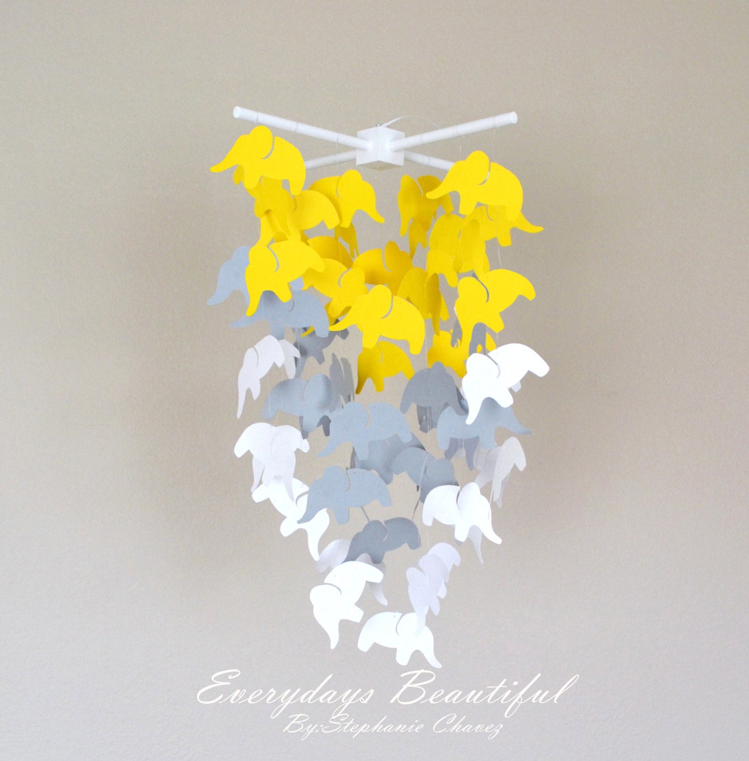 Elephant  Mobile / chandelier /CHOOSE YOUR 3 COLORS / nursery mobile / safari mobile