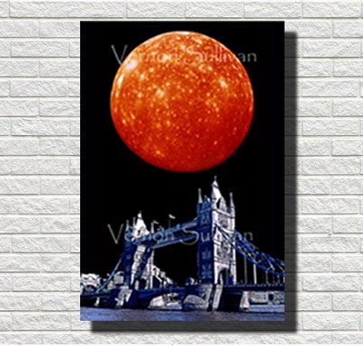 8 X 10 A4 london tower bridge wall art home office decor skyline cityscape poster print digital photography graphic Vernon Sullivan