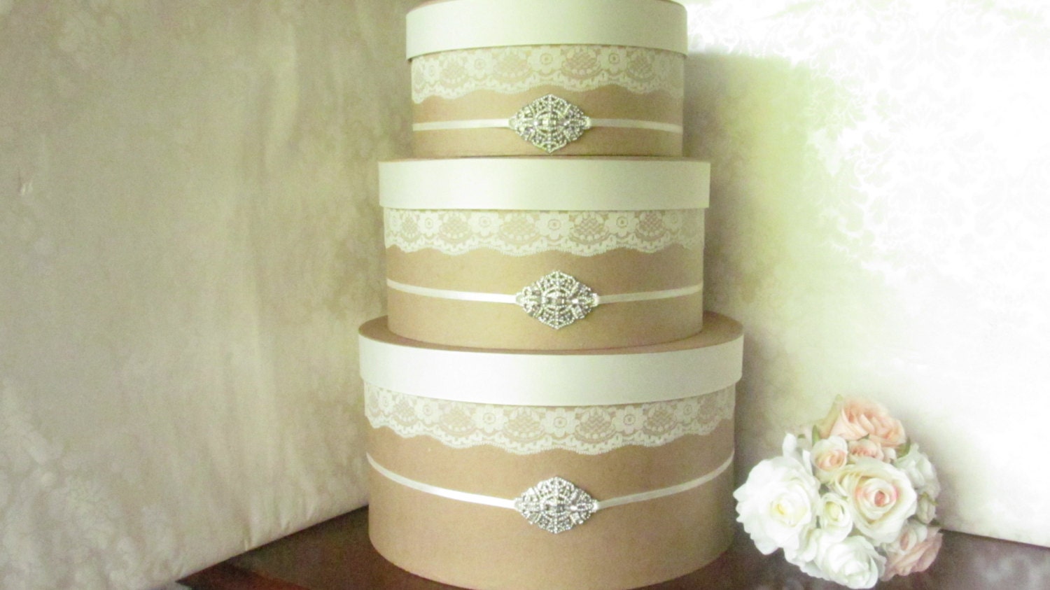 Wedding Card Holder / Wedding Card Box / Wedding Wishes Box / Shabby Chic Card Box / Size Large