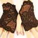 Gloves:  Wicked Black, Lace Fingerless Gloves, New years Eve, Goth, Punk, Noir, Boudoir Prop, Steampunk, Alternate Wedding