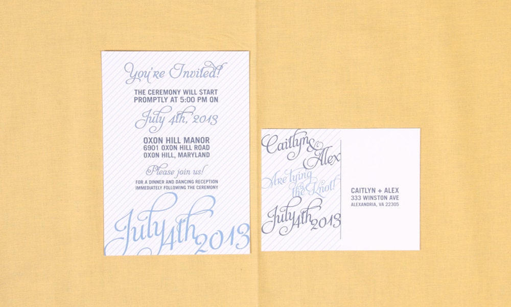 Modern Script Wedding Invitation Set