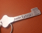 Doctor Who Inspired - Accio TARDIS - A Hand Stamped Aluminum Keychain