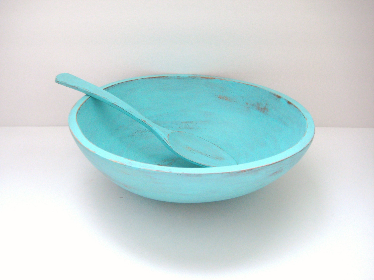 Turquoise Bowl and Spoon - Modern Farmhouse - Kitchen Decor - Centerpiece