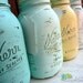 Seaside -The Original Inside/Outside Painted and Distressed Shabby Chic Mason Jars - BeachBlues - Home Decor