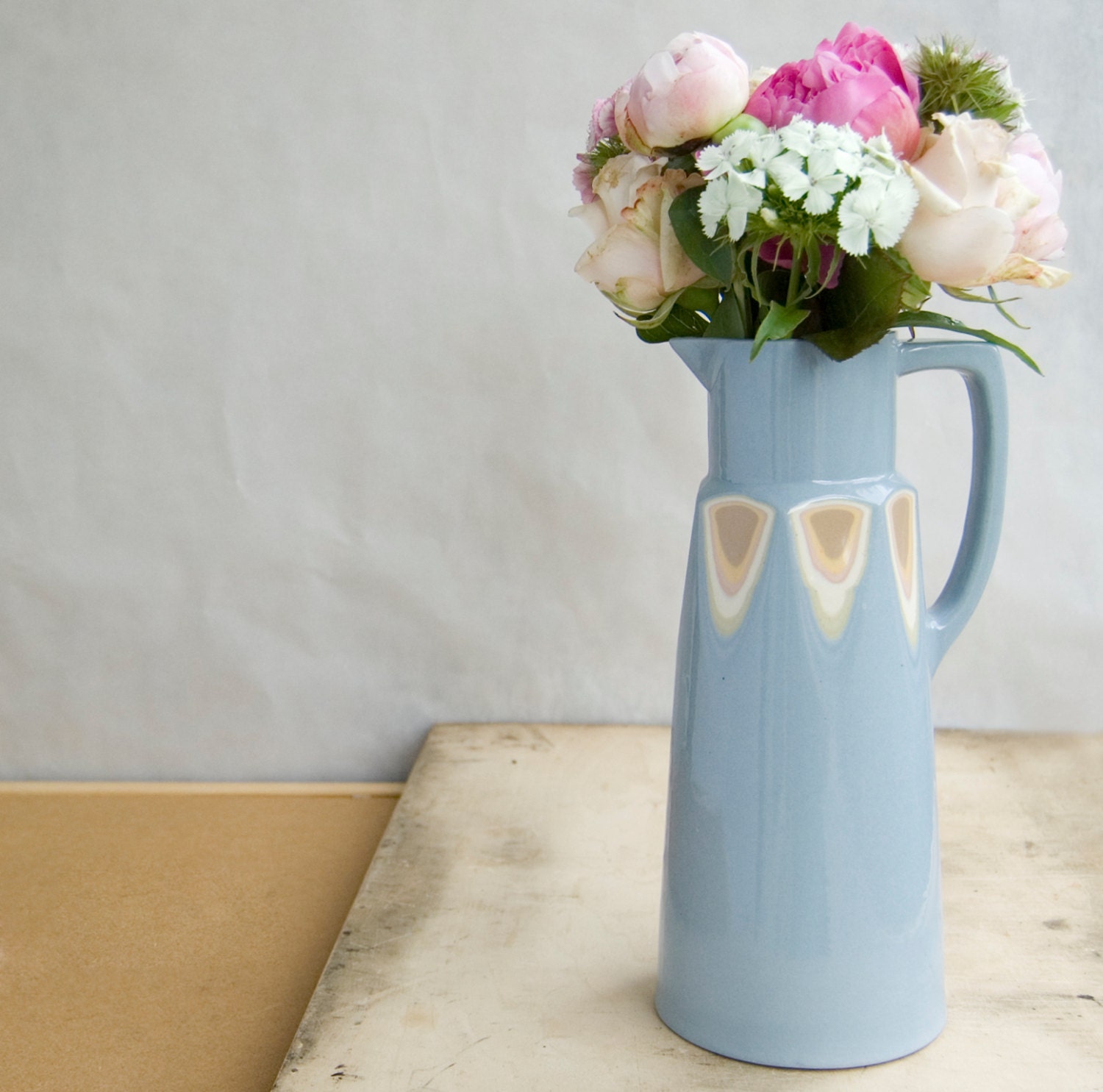Handmade ceramic vase/jug, stoneware jug - flower vase, serving jug, unique flower holder home decor, modern jug pottery - blue