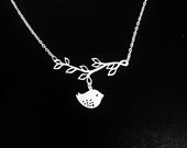 STERLING SILVER CHAIN,Bird and branch necklace,silver bird necklace,jewelry,mom,sister,friend, best friend, grandma,gift, bridesmaid