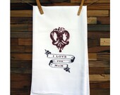 100% Cotton Flour Sack Chef's Kitchen Dish Towel I Love you Mom Great Mother's Day Gift