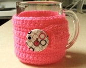 Colorful Crocheted Mug Cozy and Coaster All-In-One
