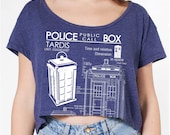 Tardis Blueprints Loose Crop Top american apparel