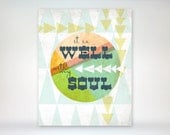8x10 art print - It is Well With My Soul - geometric shapes, triangles, bright colors - Inspirational Hymn Typography Poster Print