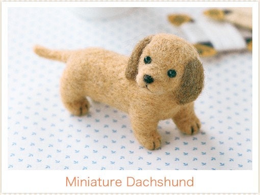 Japanese Wool Needle Felting Craft Kit - Miniature Dachshund