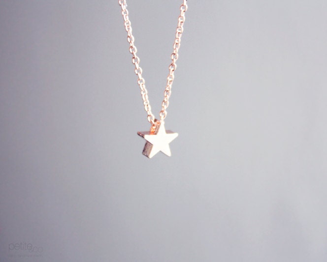 rose gold tiny star necklace- dainty, delicate, minimalist jewelry