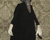 Plague Doctor Doll Black Death Bird Mask macabre strange sculpture gothic lowbrow victorian poppet black steampunk halloween primitive
