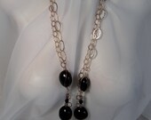 Sterling Silver Chain Necklace, Handmade Necklace, Handmade Jewelry, Wire Wrapped, Black Onyx, Hand Crafted