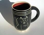Cup/Mug with Happy DOG Design, Red inside