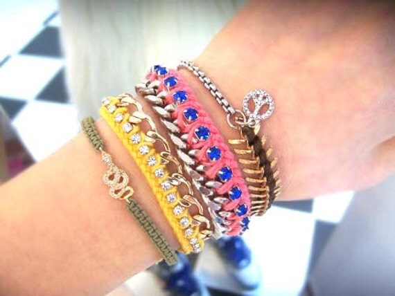 fishbone chain bracelet-Brown-Shipping with tracking