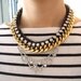 Modern Statement Necklace -Black, Grey-Shipping with tracking
