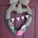 Valentine Jute Yarn Heart Wreath/Wedding/Scrabble Letter Banner/XOXO/Burlap Rose/Felt Leaves