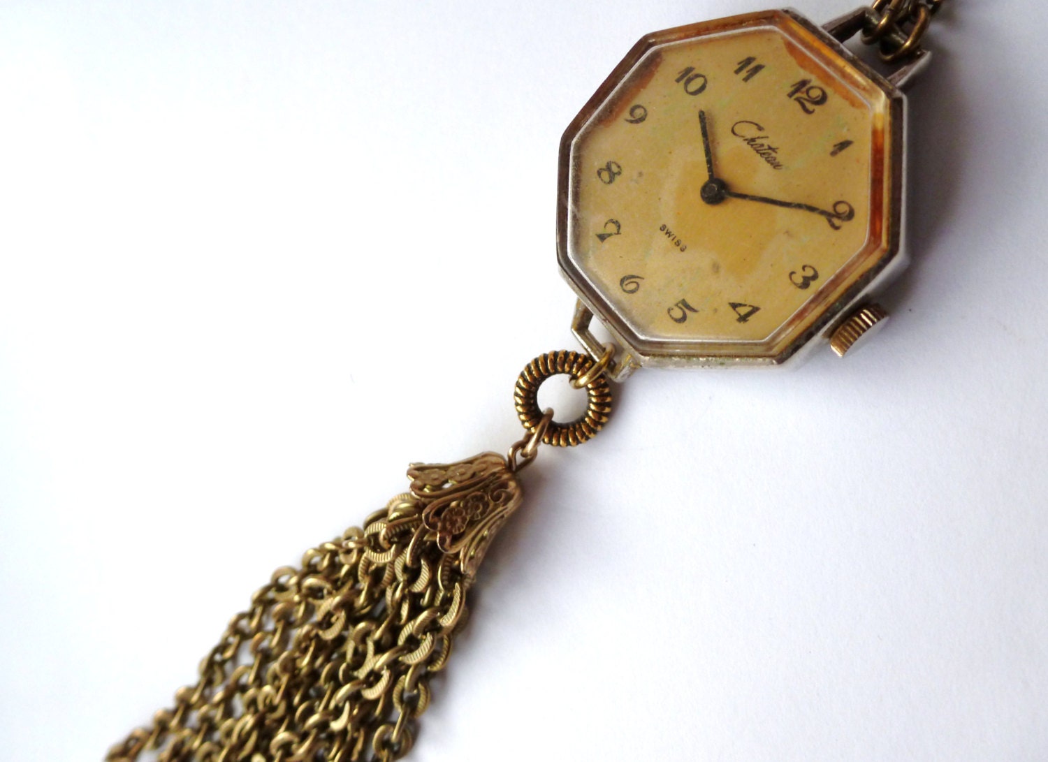 Antique Watch Tassel Pendant Necklace