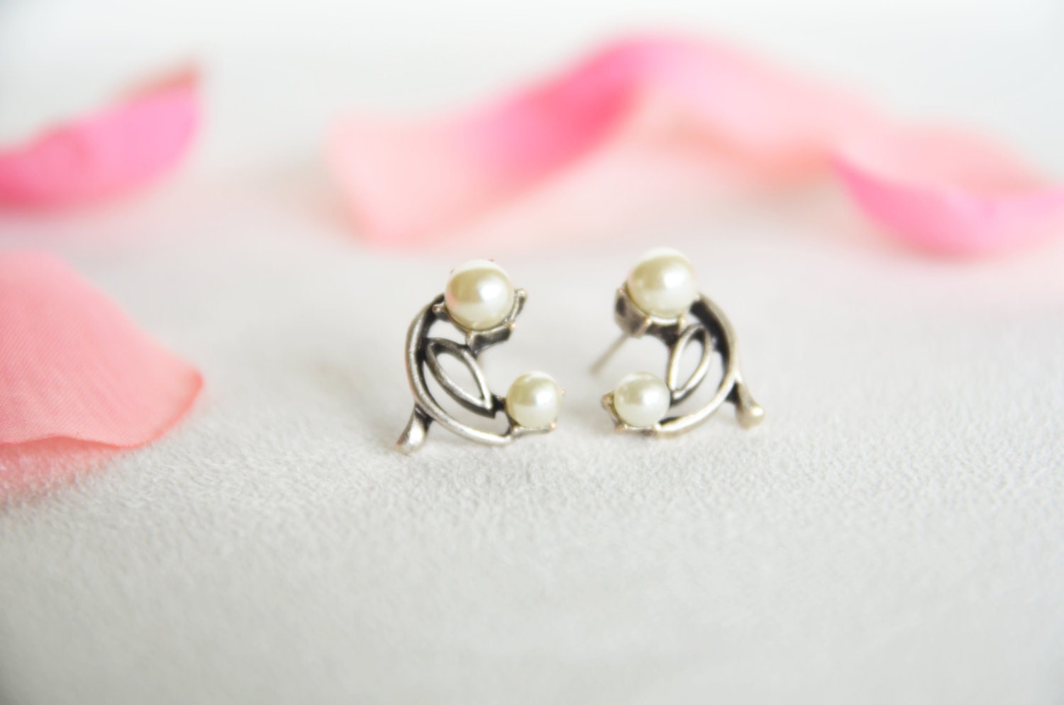 pearl earrings tibetan silver plated post earrings wedding bridal jewelry bridesmaids earrings jewelry gifts