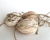 Spring Decoration - Birch Bark Eggs -  Rustic Easter Eggs - Hanging Easter Eggs, set of 3
