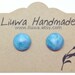 Shimmer Post Earrings, Pearl Blue Clay Dot Earrings, Surgical Stainless Steel Posts