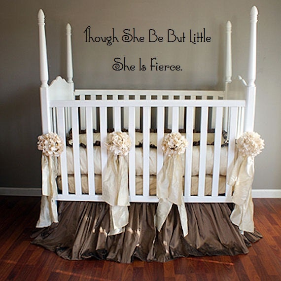 Vinyl Wall Lettering - Though She be but Little, She is Fierce for Girls Baby Nursery Wall Quotes Decal