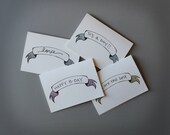 Create your own notecard . blank banner stationery set . pastel colored banner notecard set . set of 8 blank banners . personalize . love