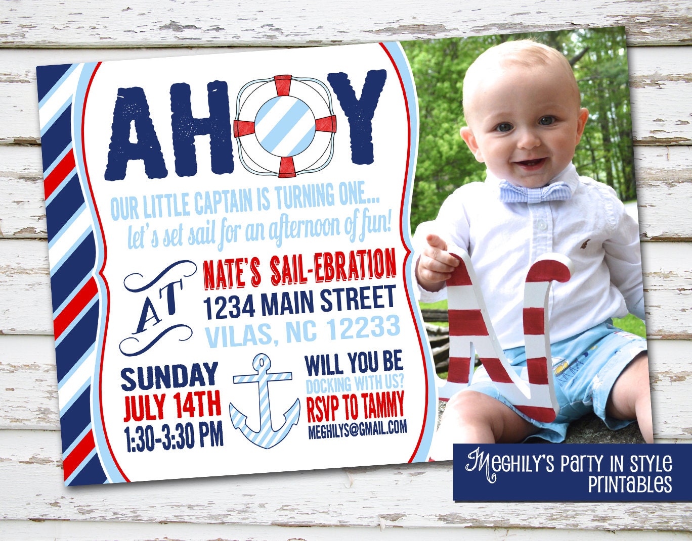 Sailor Nautical Invitation with photo Il_170x135
