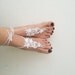 LUX Wedding White  Barefoot Sandals,Wedding Gloves,Wedding Shoes , Victorian Lace, beach wedding