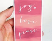 Plastic iPhone Case - Joy Love Peace iPhone Cover - Pink - Ombre - Tie Dye - Heart - iPhone 4/4s - iPhone 5  -