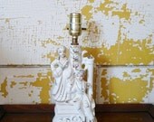 SPRING SALE Vintage Ceramic Victorian Couple Figurine Table Lamp, Lighting, Light, Made in Japan, Hollywood Regency, Cottage Chic, Shabby C