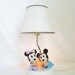 SPRING SALE Vintage Walt Disney Babby Micky and Minnie Mouse Lamp with Night Light   Nursery  Childs Room  by the Dolly Toy Co Ohio USA