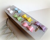 Pastel Wool Felt Bow Clip  - Easter Spring Pastel Colors for Baby Girl Hair Accessory