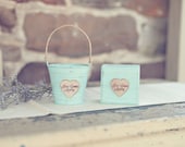Hand Painted "Here Comes Mommy" Ring Bearer Box and Flower Girl Pail Set by PNZ Designs