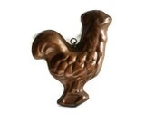 Vintage COPPER ROOSTER cake, salad, jello, dessert MOLD cockerel bake pan Kitchen wall hanging Rustic farmhouse cottage decor