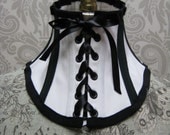 Neck Corset - white and black striped size M