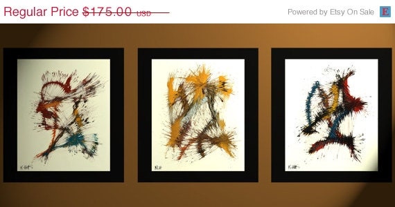 Spring Sale - 3 Larger Paintings - Abstract ORIGINAL Painting - The Big Bang 1, 2, 3 - 4995.4996.4997.050909 - Abstract Wall Art