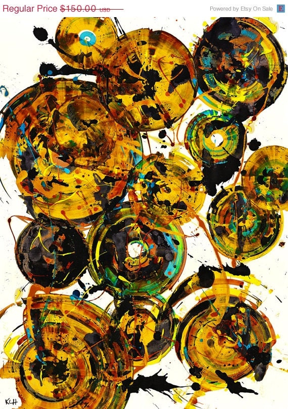 Spring Sale - LARGE Original Painting - Abstract Expressionism - Modern Home Decor - 1556.050913 - When Spheres Collide