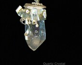 Quartz Crystal, Sterling and Fine Silver Pendant