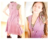 Ready to ship Chandra Long Wrap Vest Organic Hemp and Cotton Dyed with Herbs in Mulberry