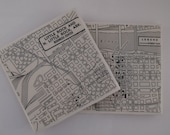 1953 Little Rock Arkansas Handmade Vintage Map Coasters - Ceramic Tile Coasters Set of 2 - Repurposed 1950s Atlas - OOAK Drink Coasters