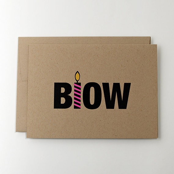 Candle Blowout Embossed Birthday Card
