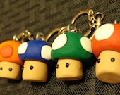 Mario Mushroom inspired keychain